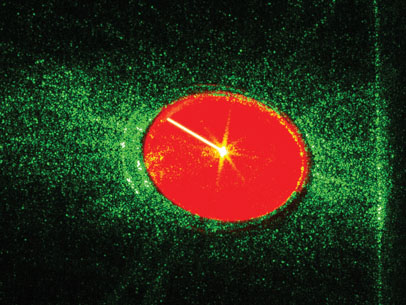 Comet-like Green Laser