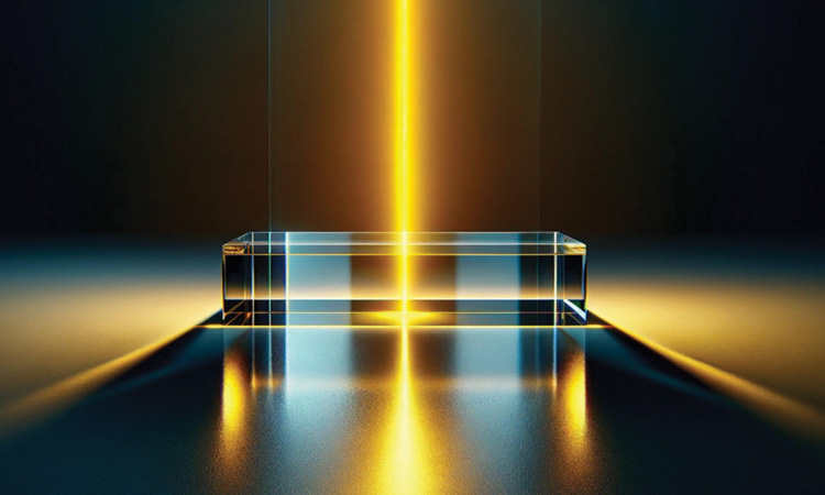 Artist view of light illuminating crystal