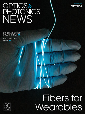 Fiber draped around a hand, demonstrating its flexibility. [Photo by Z. Wang and L. Wei]