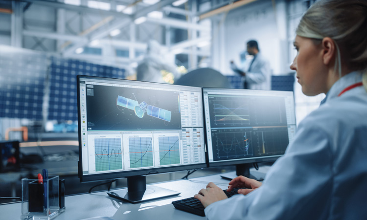 Woman looking at computer