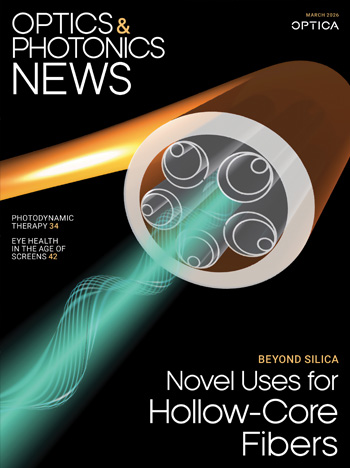 Illustration of nested glass tubes inside a hollow-core optical fiber.