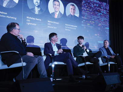 From left: Tim Doiron, Nokia; Hamid Arabzadeh, Ranovus; Nicholas Harris, Lightmatter; and Marcho Chisari, Avicena Tech at the CEO roundtable.