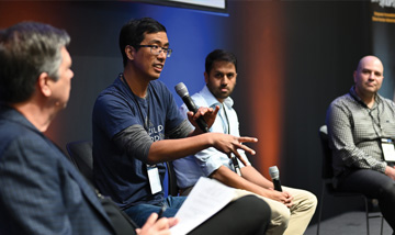 From left: Tom Hausken, Jesse Lu, Kishor Ramaswamy and Amir Atabaki