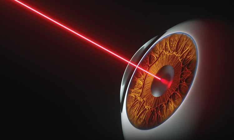 Laser scanning human eye