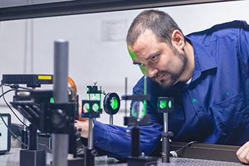 Researcher working in his lab