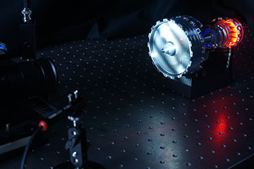 A jet engine on a lab table