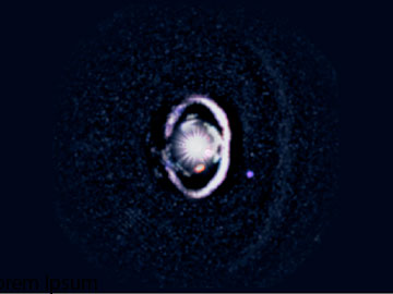 A star in the space sky with rings around it