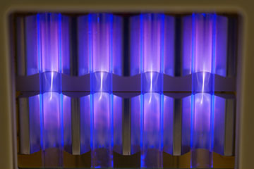 UV lights glowing violet