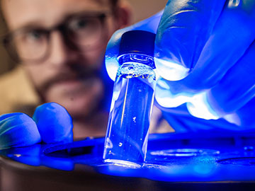 Conducting Polymer Electrodes Made with Visible Light