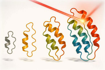 Illustration of genes being hit by laser