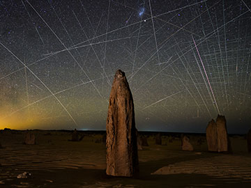 Desert scene with satellites