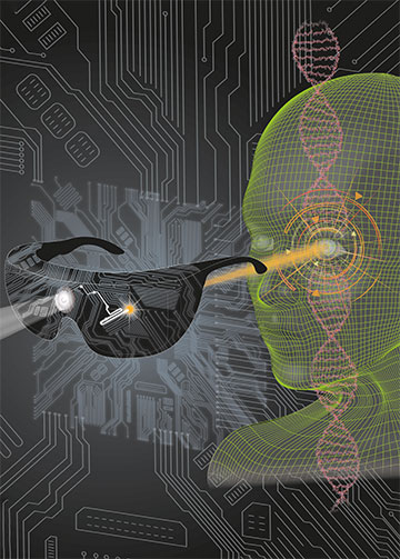 Render of face with goggles